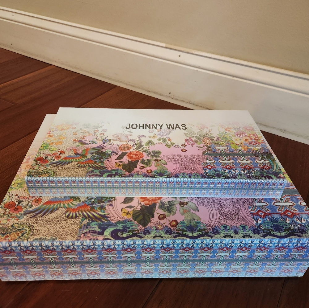 Johnny Was gift boxes, one medium  and one scarf box